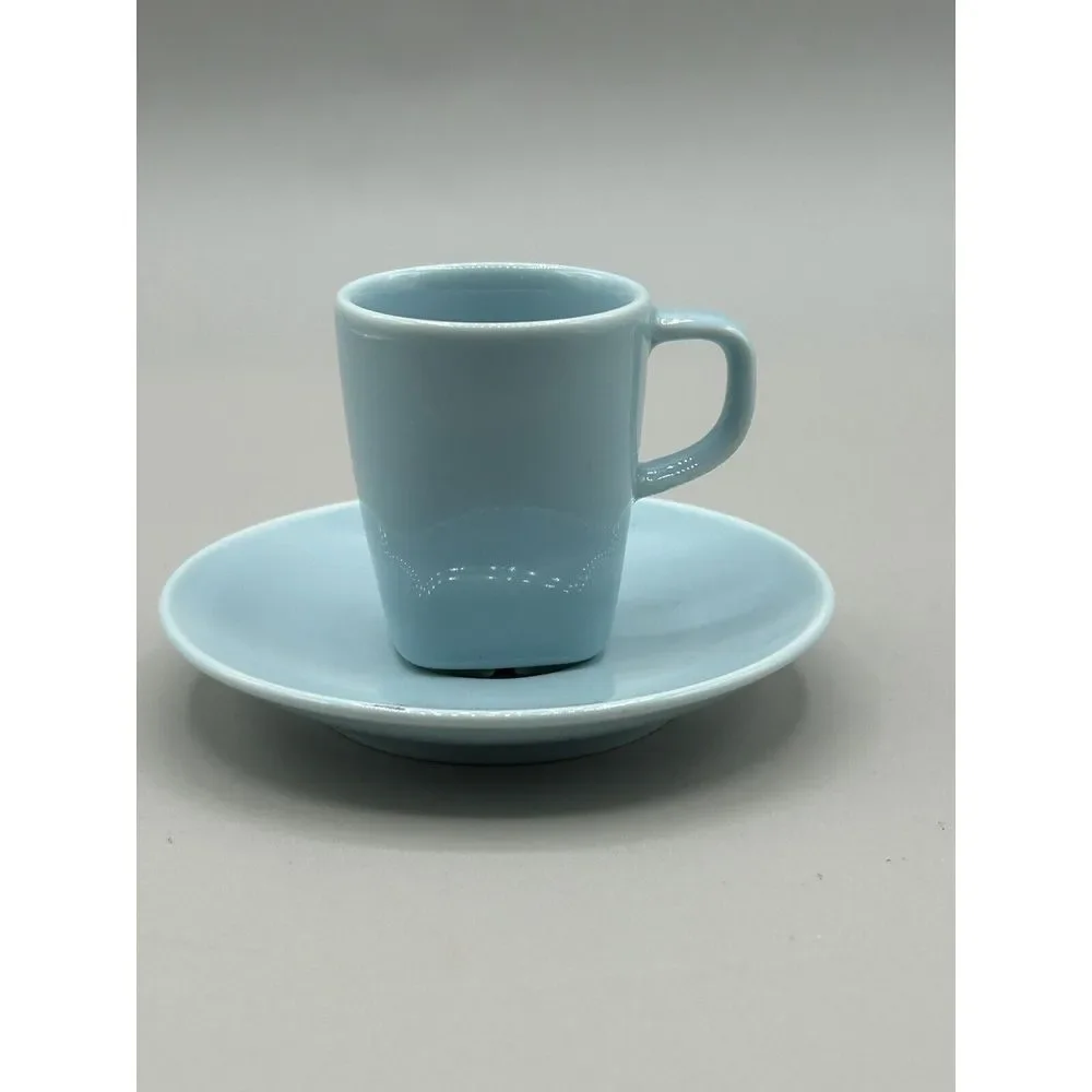 Ikea 365 Susan‎ Pryke Turquoise Color espresso cups Set Of 2 cups w/saucers New